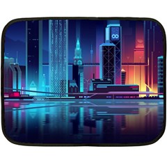 Digital Art Artwork Illustration Vector Buiding City Fleece Blanket (Mini)