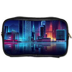 Digital Art Artwork Illustration Vector Buiding City Toiletries Bag (Two Sides)