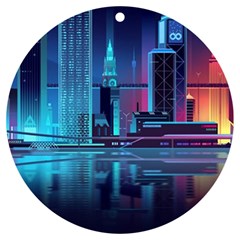 Digital Art Artwork Illustration Vector Buiding City UV Print Acrylic Ornament Round