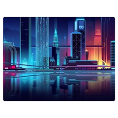 Digital Art Artwork Illustration Vector Buiding City Two Sides Premium Plush Fleece Blanket (Baby Size)