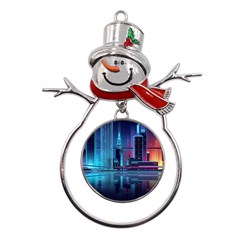 Digital Art Artwork Illustration Vector Buiding City Metal Snowman Ornament