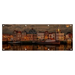 Old Port Of Maasslui Netherlands Banner And Sign 8  X 3  by Maspions