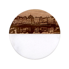 Old Port Of Maasslui Netherlands Classic Marble Wood Coaster (round) 