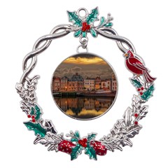 Old Port Of Maasslui Netherlands Metal X mas Wreath Holly Leaf Ornament by Maspions