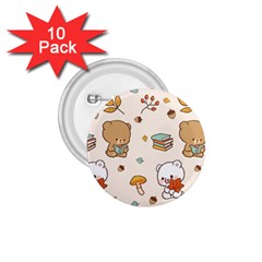 Bear Cartoon Background Pattern Seamless Animal 1 75  Buttons (10 Pack)