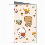 Bear Cartoon Background Pattern Seamless Animal Greeting Card Right