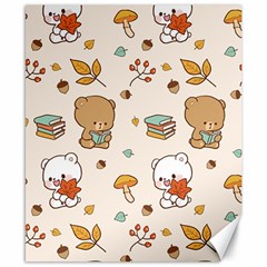 Bear Cartoon Background Pattern Seamless Animal Canvas 8  X 10  by Maspions