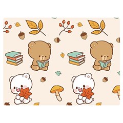 Bear Cartoon Background Pattern Seamless Animal Premium Plush Fleece Blanket (extra Small) by Maspions