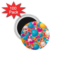 Circles Art Seamless Repeat Bright Colors Colorful 1 75  Magnets (100 Pack) 