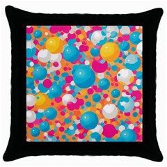 Circles Art Seamless Repeat Bright Colors Colorful Throw Pillow Case (black)