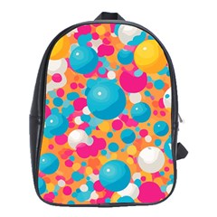 Circles Art Seamless Repeat Bright Colors Colorful School Bag (xl)