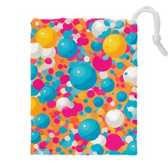 Circles Art Seamless Repeat Bright Colors Colorful Drawstring Pouch (4xl)