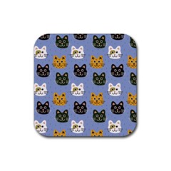 Cat Cat Background Animals Little Cat Pets Kittens Rubber Coaster (square) by Maspions