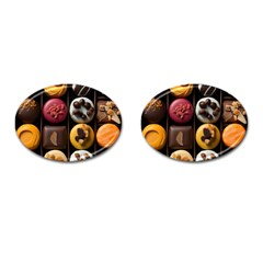 Chocolate Candy Candy Box Gift Cashier Decoration Chocolatier Art Handmade Food Cooking Cufflinks (oval) by Maspions