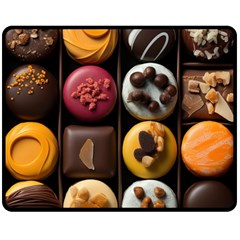 Chocolate Candy Candy Box Gift Cashier Decoration Chocolatier Art Handmade Food Cooking Two Sides Fleece Blanket (Medium)