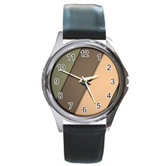 Abstract Texture, Retro Backgrounds Round Metal Watch