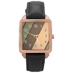 Abstract Texture, Retro Backgrounds Rose Gold Leather Watch 