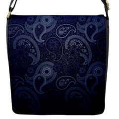 Blue Paisley Texture, Blue Paisley Ornament Flap Closure Messenger Bag (s)