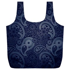 Blue Paisley Texture, Blue Paisley Ornament Full Print Recycle Bag (xxxl) by nateshop
