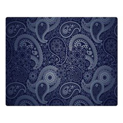 Blue Paisley Texture, Blue Paisley Ornament Premium Plush Fleece Blanket (large) by nateshop