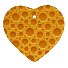 Cheese Texture Food Textures Ornament (heart) by nateshop