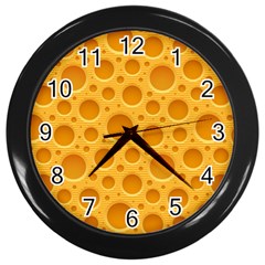 Cheese Texture Food Textures Wall Clock (black) by nateshop