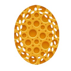 Cheese Texture Food Textures Oval Filigree Ornament (two Sides)