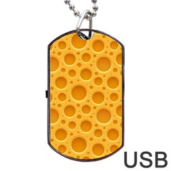 Cheese Texture Food Textures Dog Tag Usb Flash (one Side) by nateshop