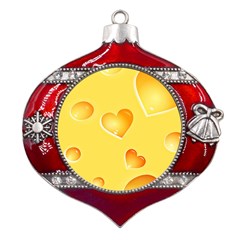 Cheese Texture, Macro, Food Textures, Slices Of Cheese Metal Snowflake And Bell Red Ornament by nateshop