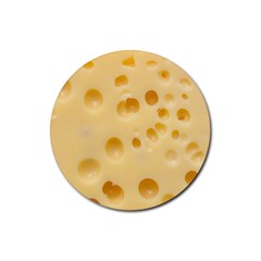 Cheese Texture, Yellow Cheese Background Rubber Coaster (round) by nateshop