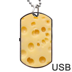 Cheese Texture, Yellow Cheese Background Dog Tag Usb Flash (one Side) by nateshop