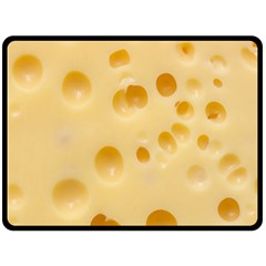 Cheese Texture, Yellow Cheese Background Two Sides Fleece Blanket (large)