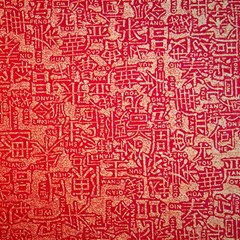 Chinese Hieroglyphs Patterns, Chinese Ornaments, Red Chinese Play Mat (rectangle) by nateshop