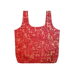 Chinese Hieroglyphs Patterns, Chinese Ornaments, Red Chinese Full Print Recycle Bag (s)