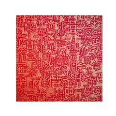 Chinese Hieroglyphs Patterns, Chinese Ornaments, Red Chinese Square Satin Scarf (30  x 30 )