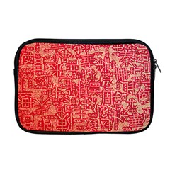 Chinese Hieroglyphs Patterns, Chinese Ornaments, Red Chinese Apple Macbook Pro 17  Zipper Case by nateshop