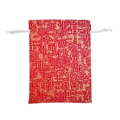 Chinese Hieroglyphs Patterns, Chinese Ornaments, Red Chinese Lightweight Drawstring Pouch (l) by nateshop