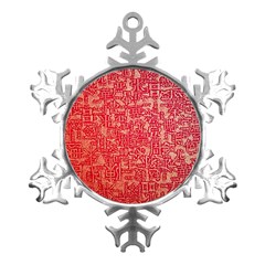 Chinese Hieroglyphs Patterns, Chinese Ornaments, Red Chinese Metal Small Snowflake Ornament