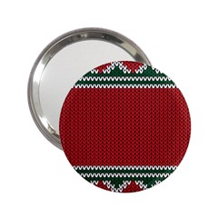 Christmas Pattern, Fabric Texture, Knitted Red Background 2 25  Handbag Mirrors by nateshop