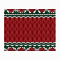 Christmas Pattern, Fabric Texture, Knitted Red Background Small Glasses Cloth by nateshop