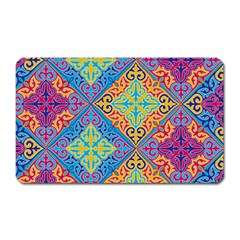 Colorful Floral Ornament, Floral Patterns Magnet (rectangular) by nateshop