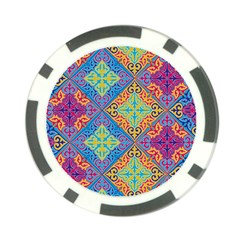 Colorful Floral Ornament, Floral Patterns Poker Chip Card Guard (10 Pack) by nateshop