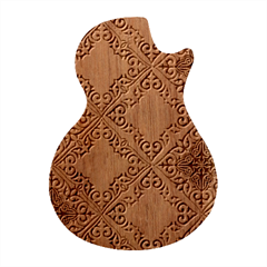 Colorful Floral Ornament, Floral Patterns Guitar Shape Wood Guitar Pick Holder Case And Picks Set