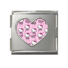 Cute Hello Kitty Collage, Cute Hello Kitty Mega Link Heart Italian Charm (18mm) by nateshop