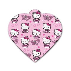 Cute Hello Kitty Collage, Cute Hello Kitty Dog Tag Heart (one Side) by nateshop