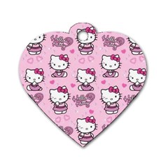 Cute Hello Kitty Collage, Cute Hello Kitty Dog Tag Heart (two Sides) by nateshop