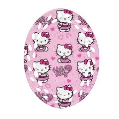 Cute Hello Kitty Collage, Cute Hello Kitty Oval Filigree Ornament (two Sides)