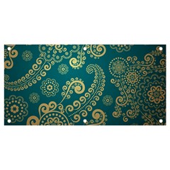 European Pattern, Blue, Desenho, Retro, Style Banner And Sign 4  X 2 