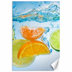 Fruits, Fruit, Lemon, Lime, Mandarin, Water, Orange Canvas 12  X 18  by nateshop