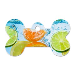 Fruits, Fruit, Lemon, Lime, Mandarin, Water, Orange Dog Tag Bone (one Side)